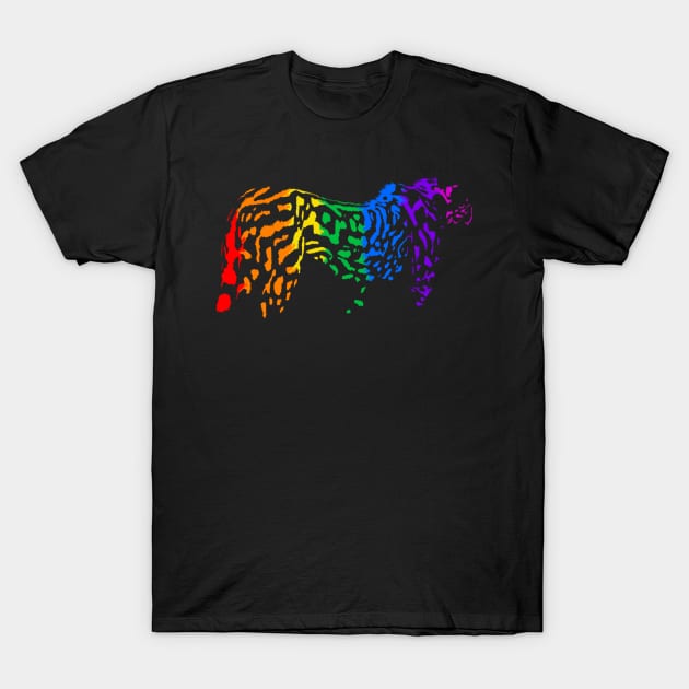 Rainbow King Cheetah (black) T-Shirt by babygunz47